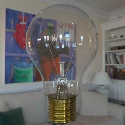 Light bulb with broken wolfram 3D model
