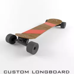 Longboard Custom Skateboard High Poly 3D Model 3D model