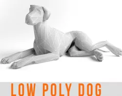Low Poly Dog Great Dane Animal Lowpoly Low-poly  3D model