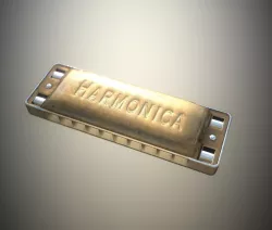Low Poly Harmonica PBR 4 paints Low-poly  3D model
