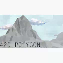 Lowpoly Landscape Mountain and Hill Game ready Low-poly  3D model