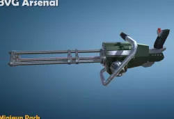 Minigun pack - HQ Low-poly  3D model