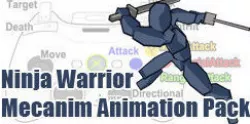  Ninja Warrior Mecanim Animation Pack Low-poly  3D model