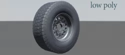 Offroad wheel  Low-poly  3D model