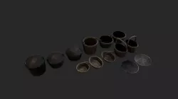 Pirate kitchen details Low-poly  3D model