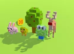 Pixel Animals Low Poly Low-poly  3D model