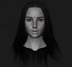 Realistic head cute girl 3D model