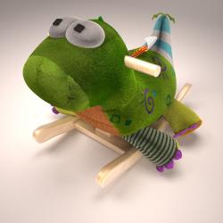 Rocking cute Dragon 3D model