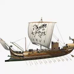 Roman Bireme Outside Lowpoly Low-poly  3D model