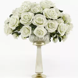Roses in a vase 3D model