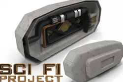 Sci Fi interior dead end  Low-poly  3D model