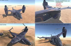 Sci-fi VTOL aircraft Low-poly  3D model