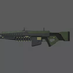 SciFi Rifle Low-poly  3D model