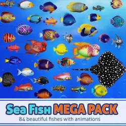 Sea Fish MEGA PACK Low-poly  3D model