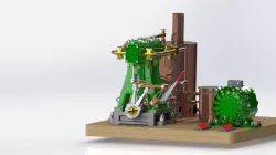 Steam Engine + Vertical Boiler + Alternator