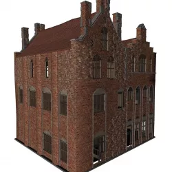 Stone Hotel Low-poly  3D model