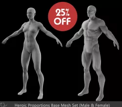 Superhero Basemesh Set  3D model