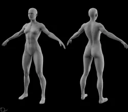 Superheroine Base Mesh Low-poly  3D model