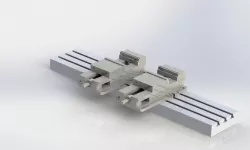 T-Slot table with vises and parallels