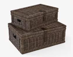 Wicker Basket 6 Walnut Brown Color 3D model