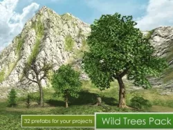 Wild Trees Pack Low-poly  3D model