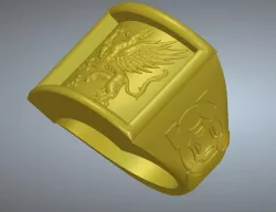 A signet ring griffin rg01 for 3d-print and cnc