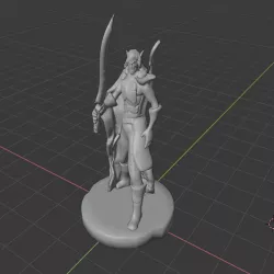 Elf Ranger + Curved Sword (Can be Printed Separately)