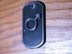 male sign dog tag
