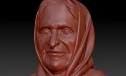 Old woman bust 3d model