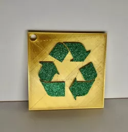 Recycle Sign: Wall/Desk Display or Keychain