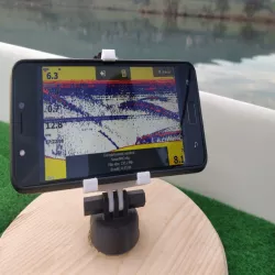 Stable  articulated phone support designed for boat fishing