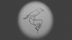 Wall Skull & Crow picture