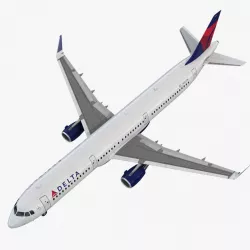 Airbus A321 Delta Airlines with Interior 3d model