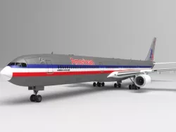Airbus A340 (American) 3d model
