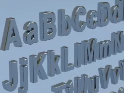 Alphanumerics characters in Arial format 3d model