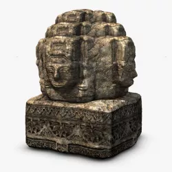 Ancient angkor stone head 3d model