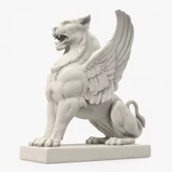 Antique Stone Griffin Statue 3d model