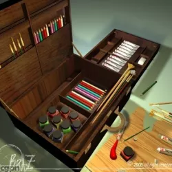 Artist suitcase 3d model