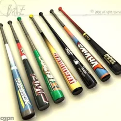 Baseball bats collection 3d model