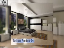 Bedroom furniture 4 Set 3d model