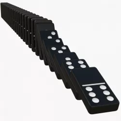 Black Domino Knuckles Falling in a Row 3d model