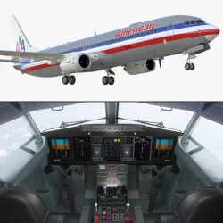 Boeing 737-900 with Interior and Cockpit American Airlines 3d model