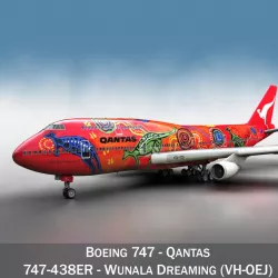 Boeing 747 - Qantas Wunala Dreaming 3d model