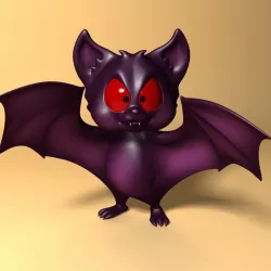 Cartoon Bat RIGGED and Animated 3d model
