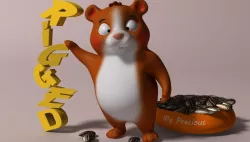 Cartoon Hamster Rigged 3d model