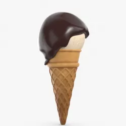 Cartoon Ice Cream Cone 3d model