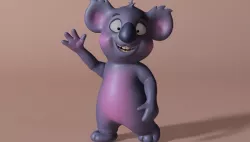 Cartoon koala RIGGED and ANIMATED 3d model