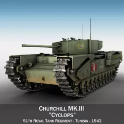 Churchill MK.III - Cyclops 3d model