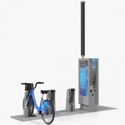 Citi Bike Pay Station with Bicycle 3d model