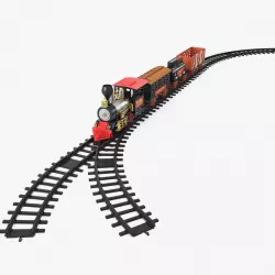 Classical Train Toy Set Locomotive with Wagons 3d model